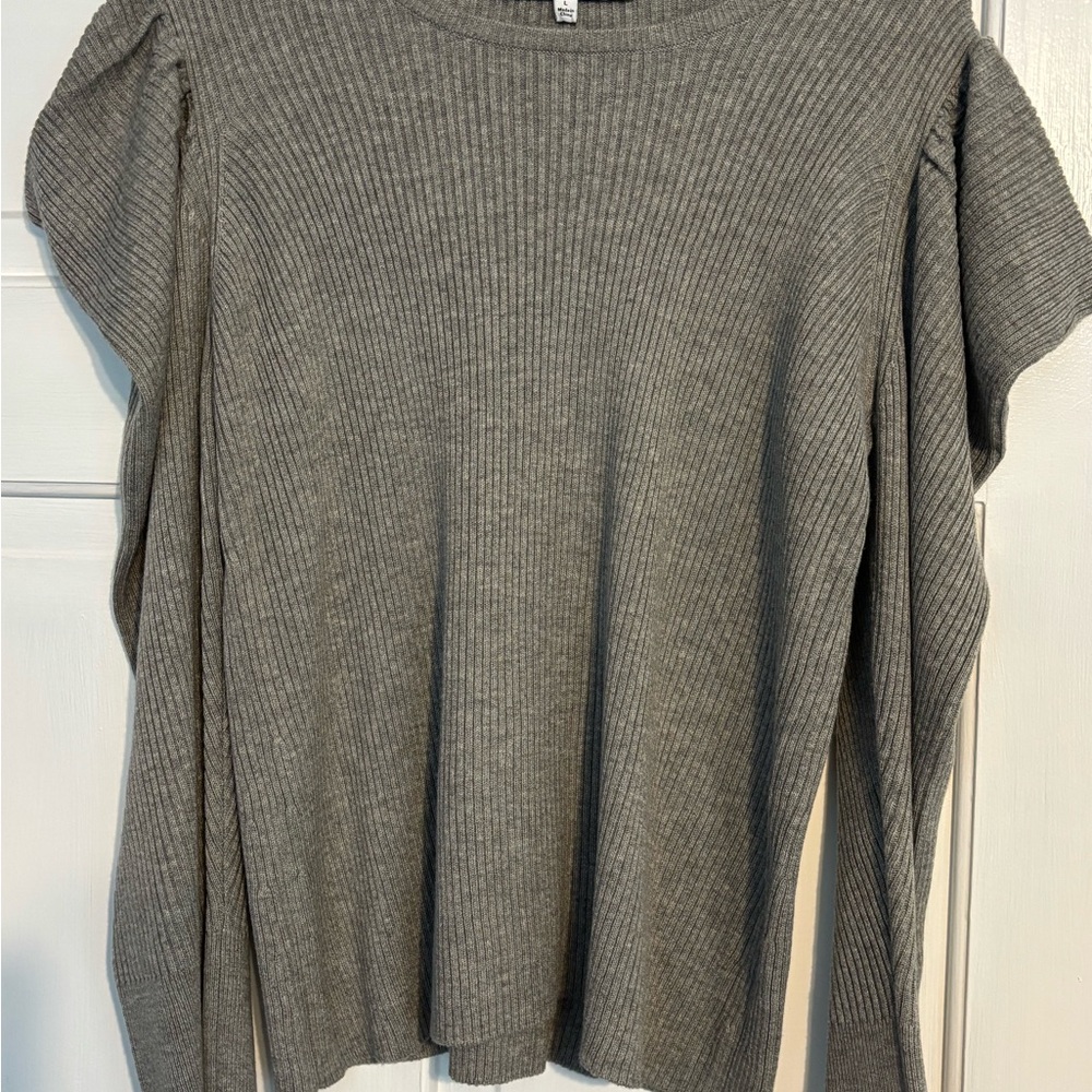 Joe's Jeans Gray Ribbed Knit Top size large